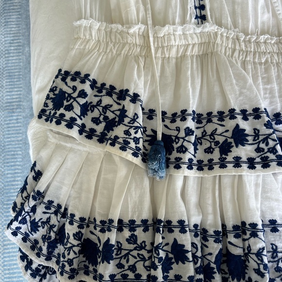 LoveShackFancy blue and white mini dress with embroidery - Picture 2 of 7